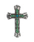 Фото #2 товара 13"H Decorative Wall Plaque Cross with Green Gem Statue Wall Holy Home Decor Perfect Gift for House Warming, Holidays and Birthdays