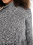 Miss Selfridge funnel neck rib smock mini dress in grey 40 - фото #5