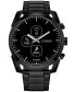 ფოტო #1 პროდუქტის Men's CZ Smart Hybrid Sport Black-Tone Stainless Steel Bracelet Smart Watch 43mm