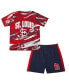 ფოტო #2 პროდუქტის Infant Boys and Girls Red and Navy St. Louis Cardinals Stealing Homebase 2.0 T-shirt and Shorts Set