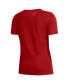 ფოტო #3 პროდუქტის Women's Red Wisconsin Badgers Logo Performance V-Neck T-shirt