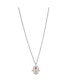 White Rhodium Rubelite Cubic Zirconia Hamsa Pendant Necklace