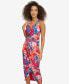 Women's Floral Side-Ruched Sleeveless Midi Dress