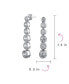 Elegant Bridal Sterling Silver AAA CZ Linear Drop Earrings With Geometric Bubble Design Wedding, Prom Cubic Zirconia In A Bezel Set Round Shape.