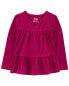 Фото #1 товара Baby Tiered Long-Sleeve Ribbed Top 6M
