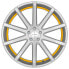 Колесный диск литой Corspeed Deville silver-brushed-surface / Undercut Color Trim gelb 9x20 ET40 - LK5/114.3 ML73.1