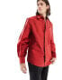 Фото #6 товара ASOS DESIGN regular shirt with blouson sleeve in taffeta in red