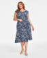 ფოტო #1 პროდუქტის Plus Size Paisley-Print Pull-On Midi Skirt