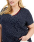 ფოტო #3 პროდუქტის Plus Size V-Neck Dot-Print Top