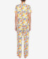 ფოტო #2 პროდუქტის Women's 2 Piece Tropical Print Pajama Set
