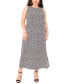 Фото #1 товара Plus Size Crewneck Printed Sleeveless Maxi Dress