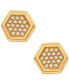 ფოტო #3 პროდუქტის Men's Black Cubic Zirconia Hexagon Stud Earrings in Black Ion-Plated Stainless Steel (Also in White Cubic Zirconia)