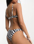 Free Society high leg bikini bottom in zebra print