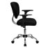 Фото #1 товара Mid-Back Black Mesh Swivel Task Chair With Chrome Base And Arms