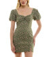 ფოტო #1 პროდუქტის Juniors' Floral-Print Twist-Front Bodycon Dress