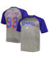 Фото #1 товара Men's Mika Zibanejad Heather Gray, Blue New York Rangers Big and Tall Contrast Raglan Name and Number T-shirt
