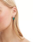 Фото #2 товара True Decadence crystal emerald stud earrings in silver