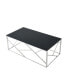 Rectangular Glass Top Coffee Table with Stainless Steel Frame