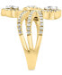 ფოტო #4 პროდუქტის EFFY® Diamond Marquise, Oval, & Pear Triple Row Statement Ring (1 ct. t.w.) Ring in 14k Two-Tone Gold