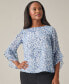 Women's Animal-Print Ruffle-Sleeve Blouse