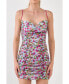 ფოტო #2 პროდუქტის Women's Double Ruched Skinny Floral Mini Dress