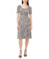 ფოტო #1 პროდუქტის Petite Printed Fit & Flare Midi Dress