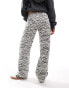 Pull&Bear wide leg jean in zebra print