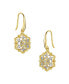 Rhodium and 14K Gold Plated Cubic Zirconia Hook Earrings - фото #3