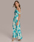 Фото #5 товара Donna Karen Women's Printed One-Shoulder Draped Gown