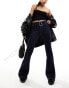 Фото #2 товара Mango buckle waistband 90s jeans in dark blue