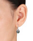 ფოტო #2 პროდუქტის Cultured Tahitian Pearl (9-10mm) & Diamond (1/8 ct. t.w.) Drop Earrings in 14k White Gold