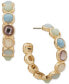 ფოტო #1 პროდუქტის Gold-Tone Crystal Bezel Set C Hoop Earrings