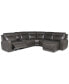 Фото #3 товара CLOSEOUT! Blairemoore 6-Pc. Leather Power Chaise Sectional with 1 USB Console and 1 Power Recliner, Created for Macy's