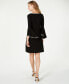 ფოტო #5 პროდუქტის Rhinestone-Trim Bell-Sleeve Dress