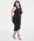 Фото #3 товара Trendy Plus Size Ruched Draped Midi Dress, Created for Macy's