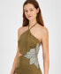 ფოტო #8 პროდუქტის Women's Halter-Neck Floral Appliqué Dress