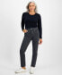 ფოტო #1 პროდუქტის Petite High-Rise Natural Straight-Leg Jeans