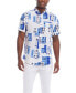 Men's Short Sleeve Print Linen Cotton Shirt