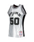 Men's David Robinson Platinum San Antonio Spurs 1998-99 Hardwood Classics 75th Anniversary Swingman Jersey Серый, S - фото #3