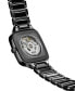Фото #4 товара Unisex Swiss Automatic True Square Open Heart Diamond (1/10 ct. t.w.) Black Ceramic Bracelet Watch 38mm