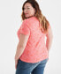 Фото #4 товара Plus Size Printed Scoop-Neck Knit Top, Created for Macy's