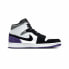 Jordan Air Jordan 1 Mid SE 耐磨防滑 中帮 复古篮球鞋 男款 黑白紫