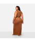 Plus Size Samira Sheer Glitter Mesh Cowl Neck Maxi Bodycon Dress