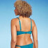 Фото #4 товара Women's Light Lift Shirred Underwire Bikini Top - Shade & Shore Teal Blue 34B