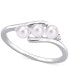 ფოტო #1 პროდუქტის Cultured Freshwater Pearl (3-1/2-4mm) & Diamond Accent Bypass Ring in Sterling Silver