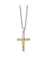 Polished Yellow IP-plated Crucifix Pendant Cable Chain Necklace