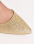 Truffle Collection pointed ballet flats in gold glitter