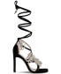 Фото #2 товара Women's Unleashed Flower Detailed Lace-Up Stiletto Sandals