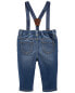 Фото #8 товара Baby Knit-Like Denim Suspender Pants 18M