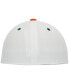 Фото #5 товара Men's White and Green Miami Hurricanes On-Field Baseball Fitted Hat